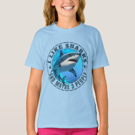 Camiseta Eu Gosto de Tubarões E Talvez 3 Pessoas