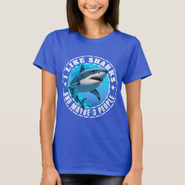 Camiseta Eu Gosto de Tubarões E Talvez 3 Pessoas