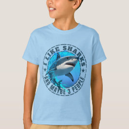 Camiseta Eu Gosto de Tubarões E Talvez 3 Pessoas