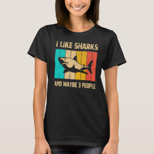 Camiseta Eu Gosto De Tubarões E Talvez 3 Pessoas De Biologi