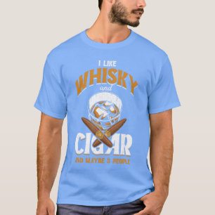 Camiseta Eu Gosto de Uísque e Charutos Charutos Fumante Álc