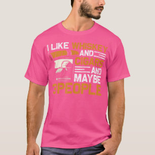 Camiseta Eu Gosto de Uísque e Charutos e Talvez 3 Pessoas C