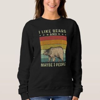 Camiseta Eu Gosto de Ursos E Talvez 3 Pessoas Retro Anos 60