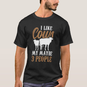Camiseta Eu Gosto de Vacas E Talvez 3 Pessoas Animais Vaca
