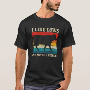 Camiseta Eu Gosto De Vacas E Talvez 3 Pessoas De Agricultur