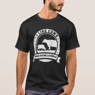 Camiseta Eu Gosto De Vacas E Talvez 3 Pessoas De Fazenda