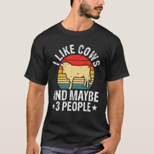 Camiseta Eu Gosto de Vacas E Talvez 3 Pessoas Fazendeiro