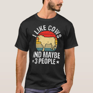 Camiseta Eu Gosto de Vacas E Talvez 3 Pessoas Fazendeiro d