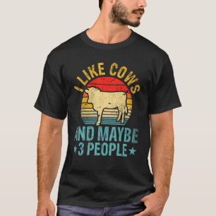 Camiseta Eu Gosto de Vacas E Talvez 3 Pessoas Fazendeiro de