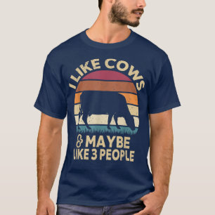 Camiseta Eu Gosto De Vacas E Talvez Como 3 Pessoas De Fábri
