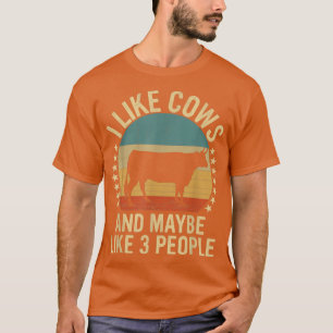 Camiseta Eu Gosto De Vacas E Talvez Como 3 Pessoas De Fazen