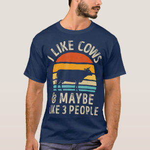 Camiseta Eu Gosto De Vacas E Talvez Como 3 Pessoas De Fazen