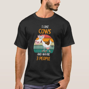 Camiseta Eu gosto de vacas e talvez três pessoas 1
