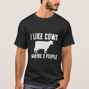 Camiseta Eu Gosto De Vacas Talvez 3 Pessoas Amante de os an
