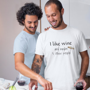 Camiseta Eu Gosto de Vinho e Talvez Mais 3 Pessoas Humor