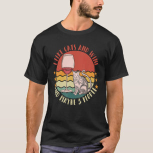 Camiseta Eu Gosto De Vinho Meu Gato E Talvez 3 Pessoas Mulh