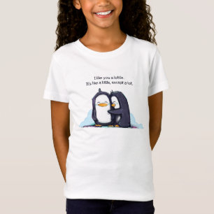 Camiseta Eu gosto de você pinguins de um Lottle - o T da