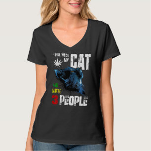 Camiseta Eu Gosto De Weed Meu Gato E Talvez 3 Pessoas