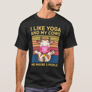 Camiseta Eu Gosto de Yoga e Vacas e Talvez 3 Pessoas para Y