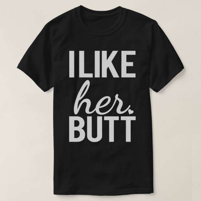 Camiseta Eu gosto do bumbum dela. Eu gosto da barba dele Co (Frente do Design)
