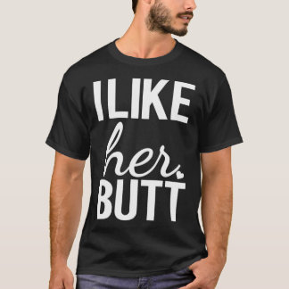 Camiseta Eu gosto do bumbum dela. Eu gosto da barba dele Co