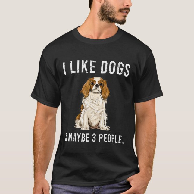 Camiseta Eu Gosto Do Cavaleiro Rei Charles Spaniel Cogs E M (Frente)