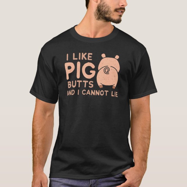 Camiseta Eu gosto do churrasco PIG Butts (Frente)