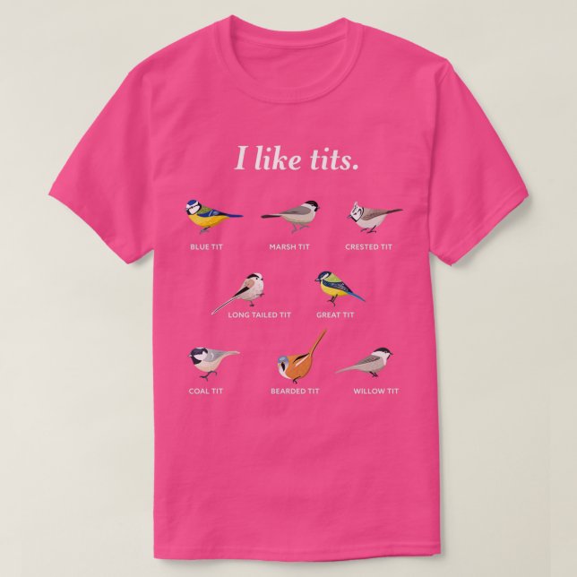 Camiseta Eu gosto do Funny Gift para o Pássaro assistindo a (Frente do Design)