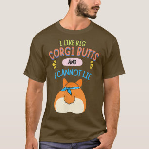 Camiseta Eu gosto do grande Bumbum Corgi Cute Engraçado Cor
