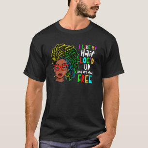 Camiseta Eu Gosto Do Meu Cabelo De Cima E Da Minha Mente Li