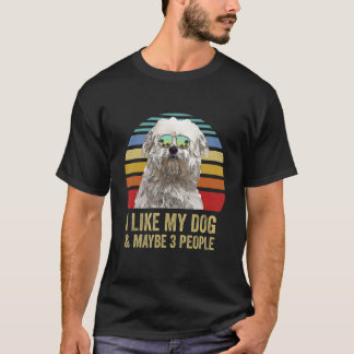 Camiseta Eu gosto do meu cachorro e talvez três Pessoas de 