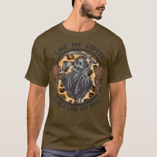 Camiseta Eu Gosto Do Meu Café Preto Como O Meu Café Da Alma