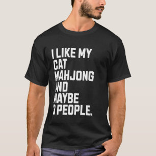 Camiseta Eu Gosto do Meu Dono de Gato Amante de Mahjong Eng