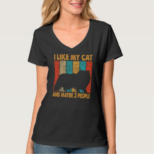 Camiseta Eu Gosto Do Meu Gato E Talvez 3 Pessoas Vintage Hi