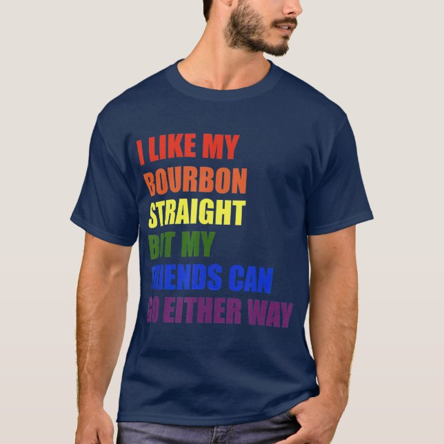 Camiseta Eu gosto do meu Hetero Bourbon para Gay e LGBT (Frente)