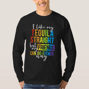 Camiseta Eu Gosto Do Meu Hetero De Tequila Mas Meus Amigos 