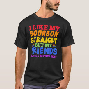 Camiseta Eu gosto do meu Orgulho gay LGBTQ Hetero Bourbon