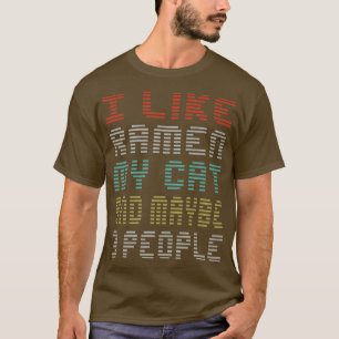 Camiseta Eu gosto do Rmen meu gato e talvez três pessoas di