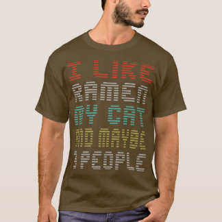 Camiseta Eu gosto do Rmen meu gato e talvez três pessoas di