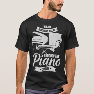 Camiseta Eu Gosto Do Romc Caminha Pela Loja De Piano