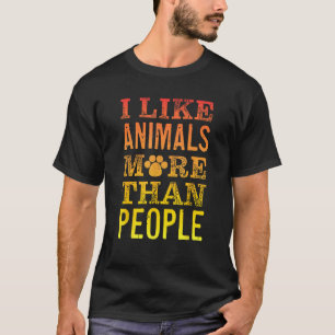 Camiseta Eu Gosto Mais de Animais do que de Pessoas Vegano