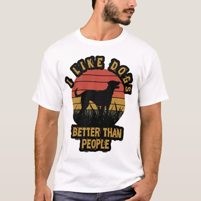 Camiseta Eu gosto mais de cachorros do que de pessoas (Frente)