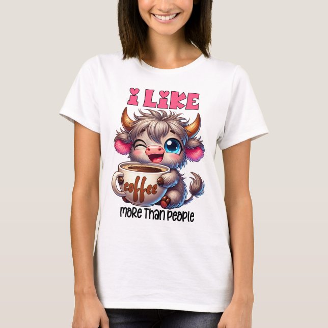 Camiseta Eu Gosto Mais de Café do que de Pessoas  (Frente)