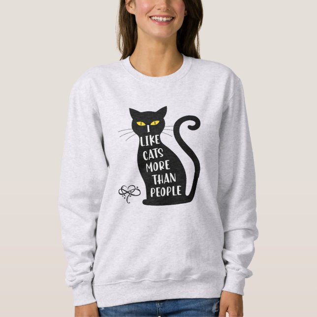 Camiseta Eu Gosto Mais De Gatos Do Que De Pessoas (Frente)