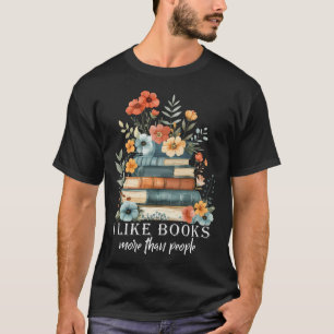 Camiseta Eu Gosto Mais de Livros do Que Pessoas Lendo Leito