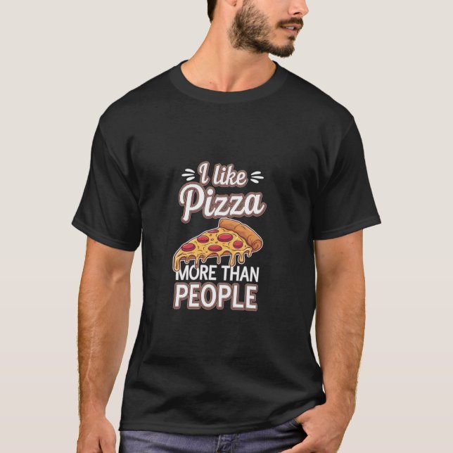 Camiseta Eu Gosto Mais de Pizza do que de Pessoas Introvert (Frente)