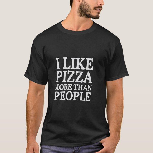 Camiseta Eu Gosto Mais de Pizza do que de Pessoas Introvert (Frente)
