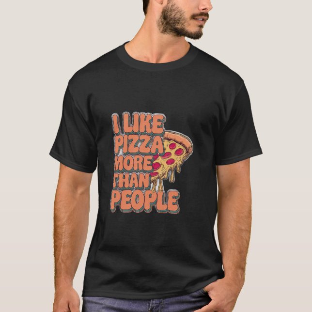 Camiseta Eu Gosto Mais de Pizza do que de Pessoas Introvert (Frente)