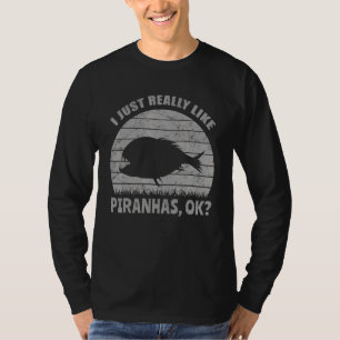 Camiseta Eu Gosto Mesmo De Piranhas, Ok Peixe Afastado