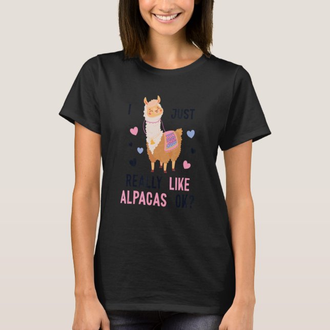 Camiseta Eu Gosto Muito De Alpacas Huacaya Pako Lama Alpac (Frente)